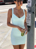 Justina Bandage Mini Dress Pastel Blue