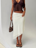 Suella Asymmetrical Midi Skirt Off White