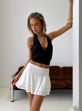 Kaelina Ruched Frill Skort White