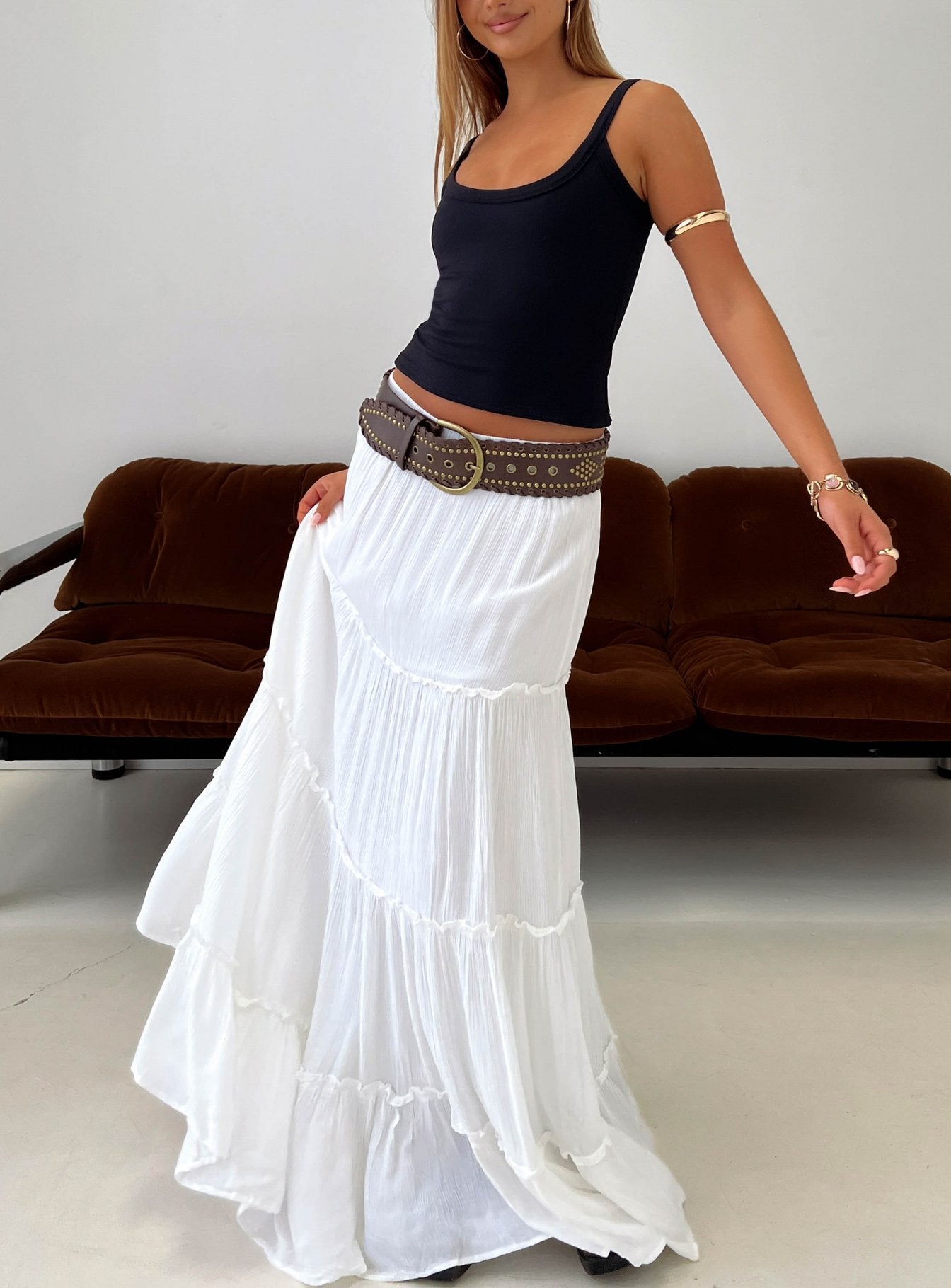 Miriah Maxi Skirt White Petite