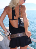 Lealeia Halter Slouch Mini Dress Black