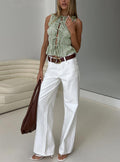 Serenitia Mid Rise Relaxed Jeans White Wash