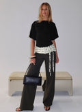 Seneca Wrap Trousers Charcoal Polka Dot