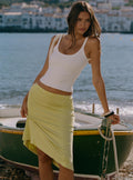 Esperia Button Midi Skirt Green