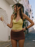 Jannelle Foldover Mini Skort Brown