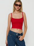 Wilah Knit Tank Top Red
