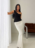 Liorah Foldover Waist Maxi Skirt Cream