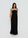 Adalisa Strapless Ruched Maxi Dress Black