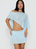 Shalva Knit Sequin Mini Skort Blue