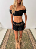 Corabel Ruffle Skort Black