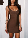 Justina Bandage Mini Dress Brown