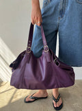 Amaria Buckle Detail Shoulder Bag Plum