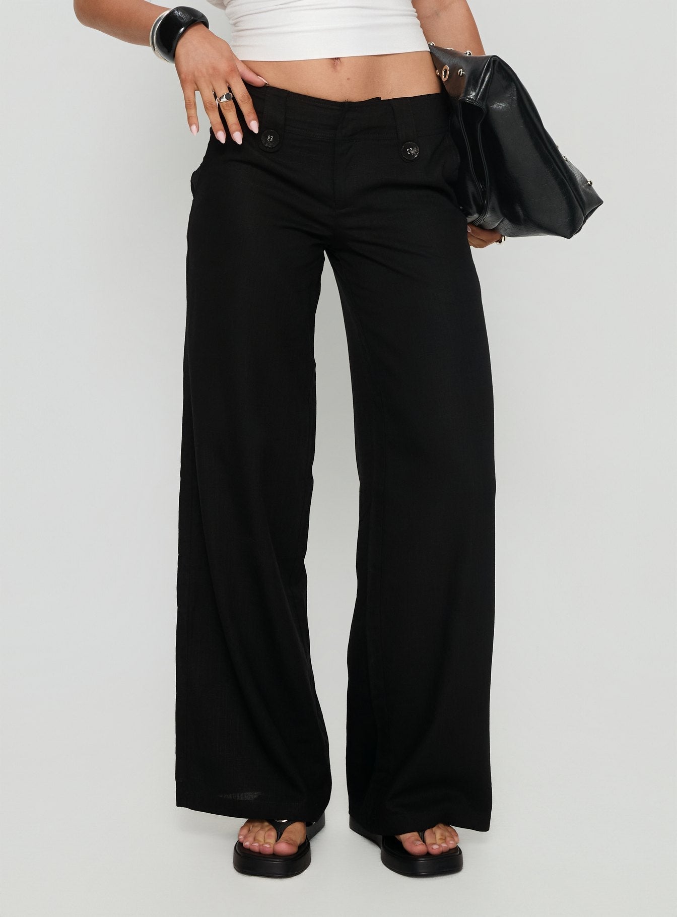 Pedra Wide Leg Trousers Black