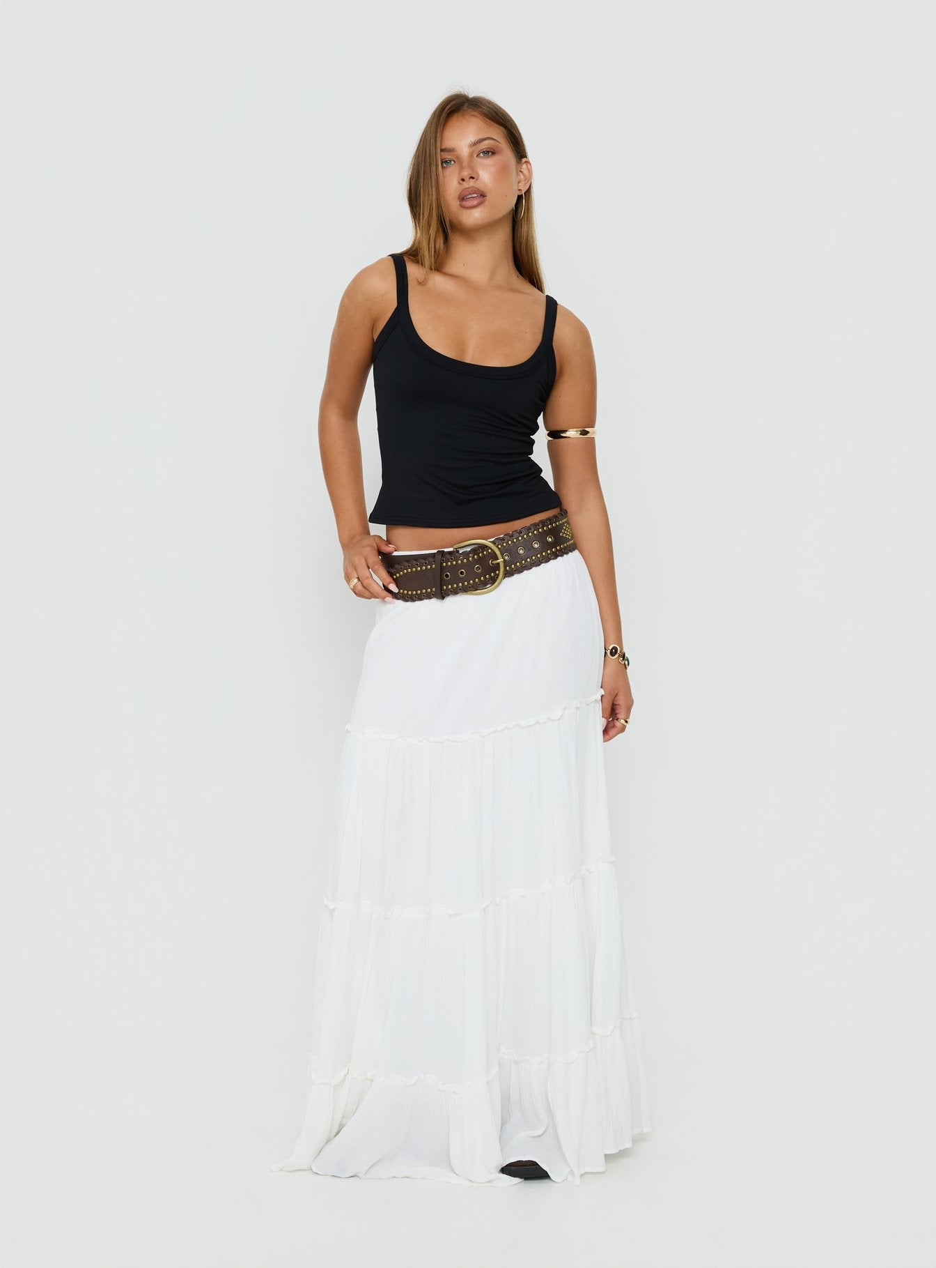 Miriah Maxi Skirt White