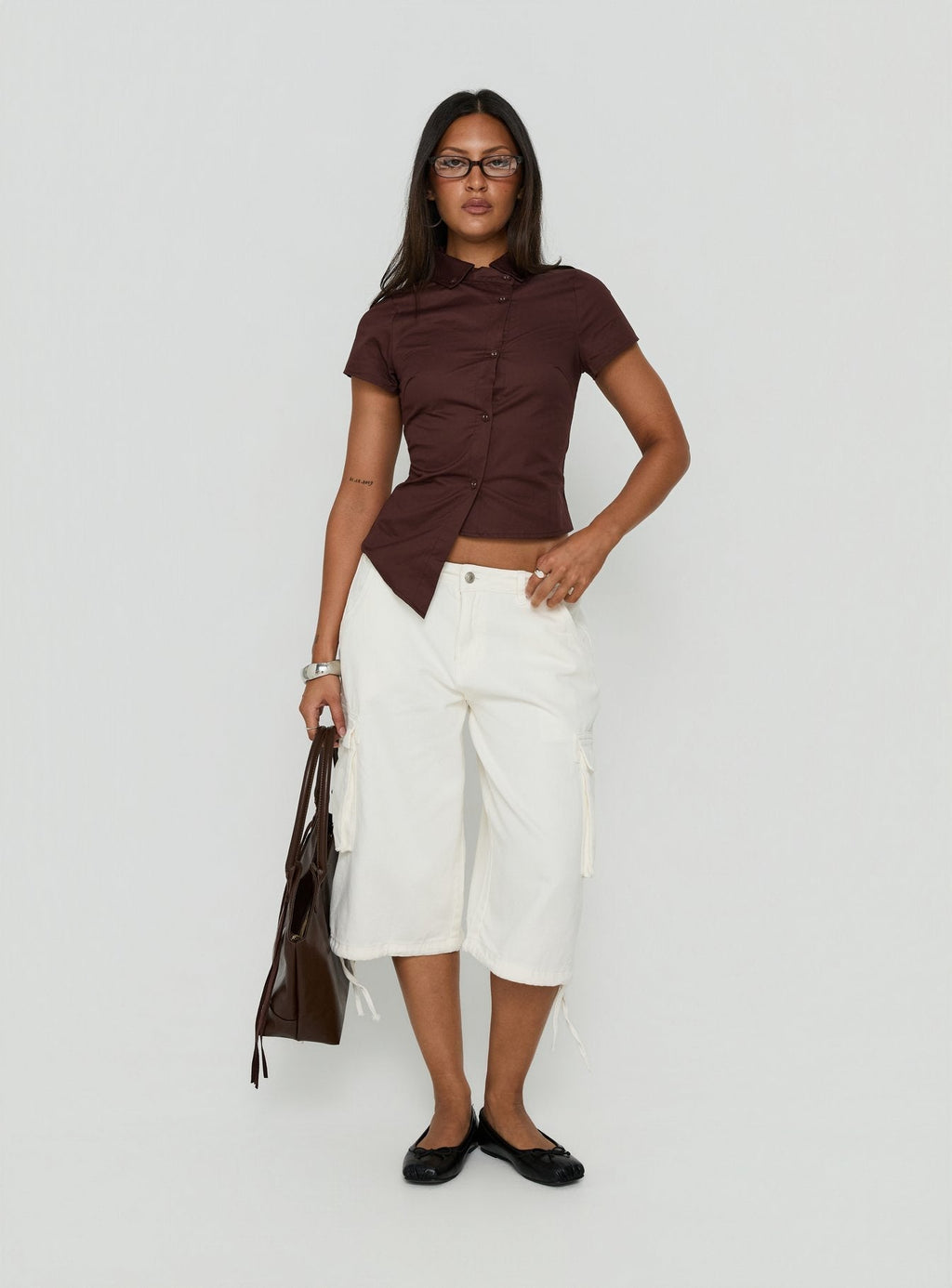 Hudsen Longline Cargo Shorts Cream