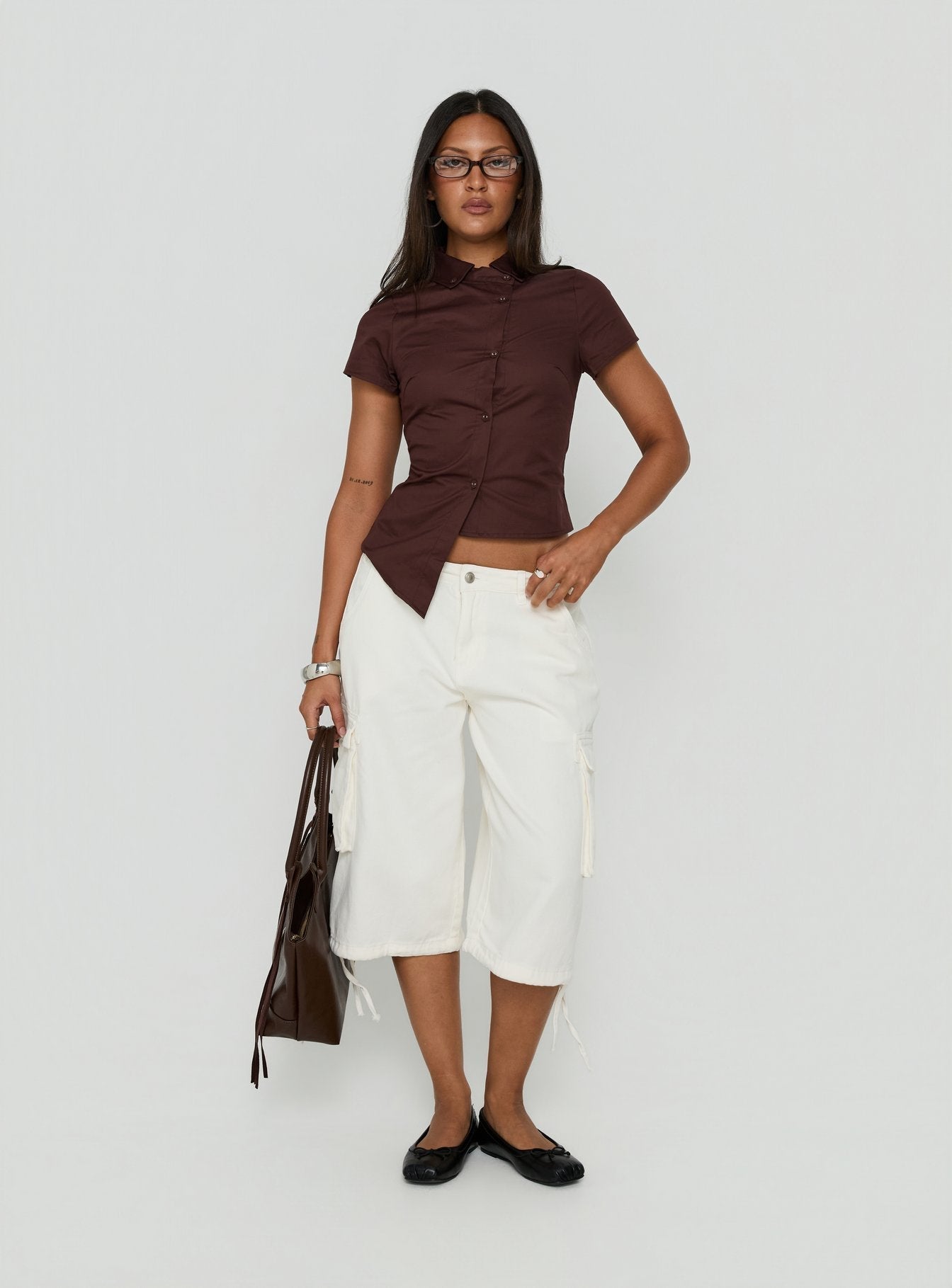 Hudsen Longline Cargo Shorts Cream