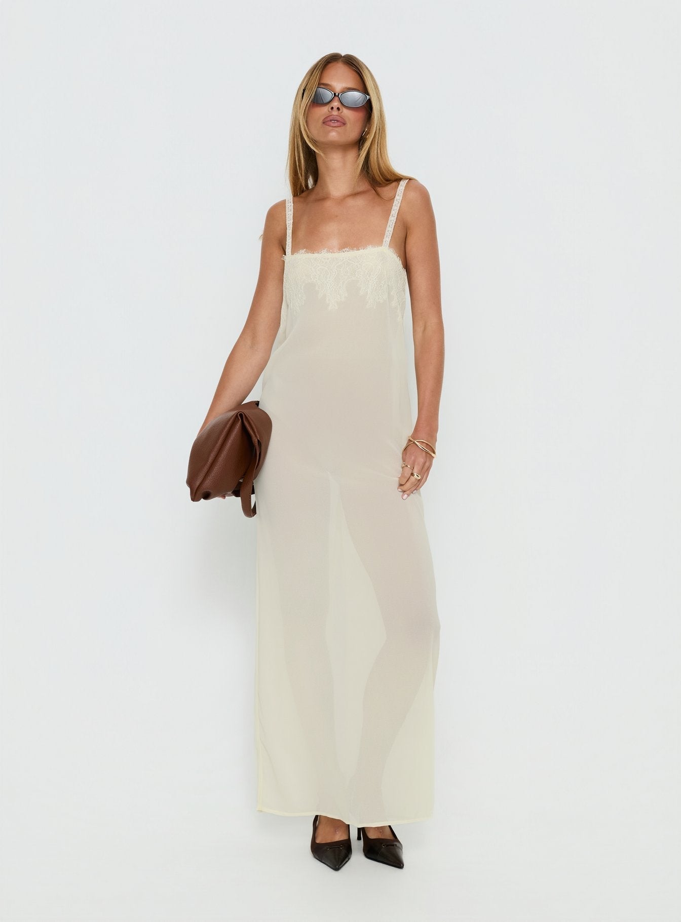 Glacial Sheer Maxi Dress Butter