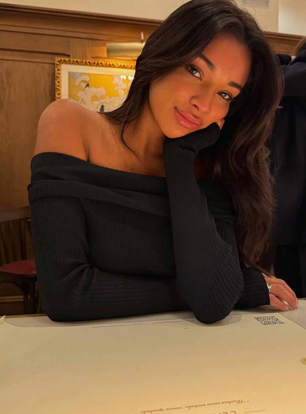 Morley Off Shoulder Jumper Black