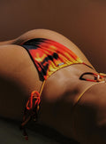 Fleura Tie Side Beaded Bikini Bottom Orange Multi