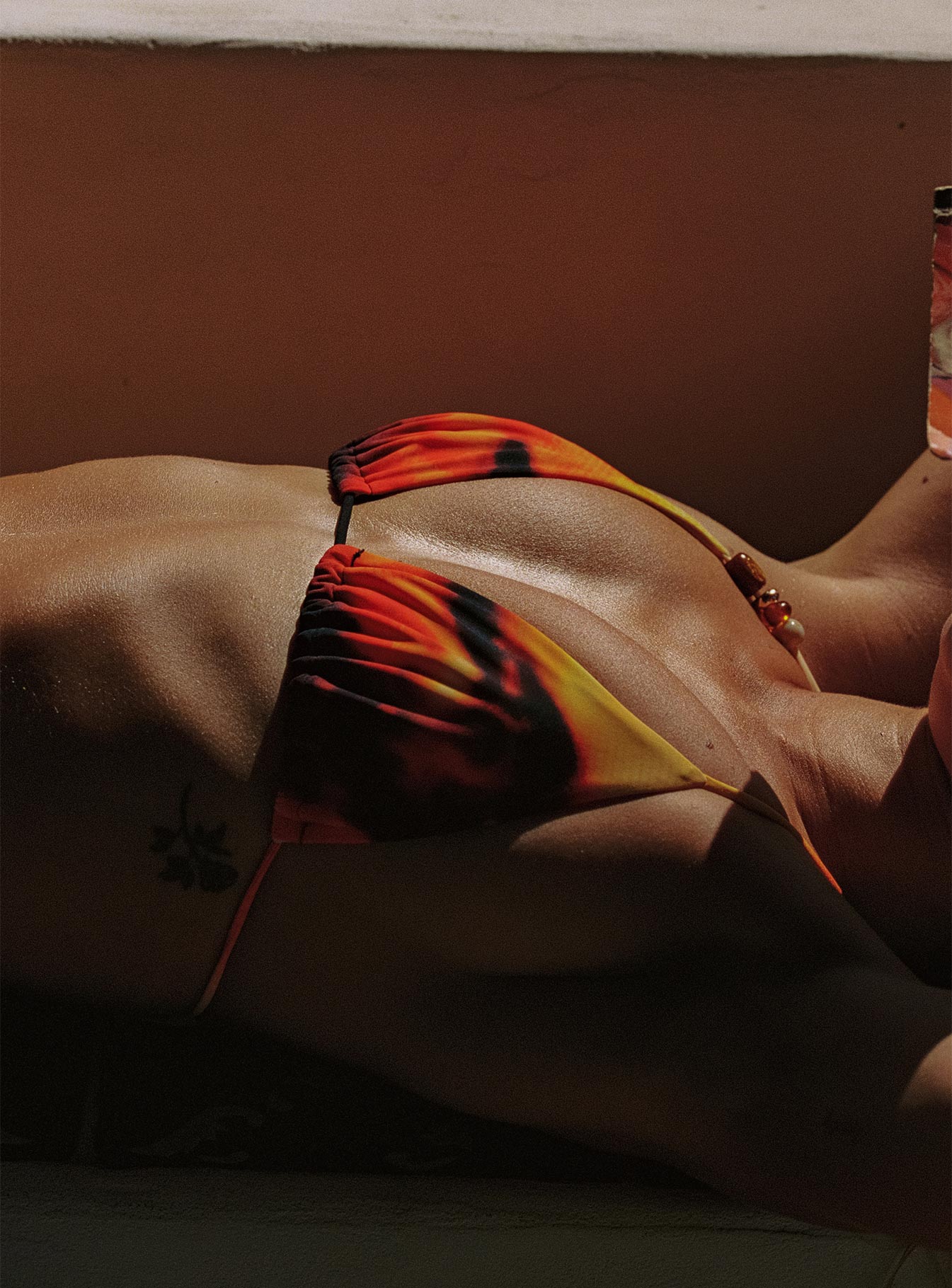 Jenner Triangle Bikini Top Orange Multi