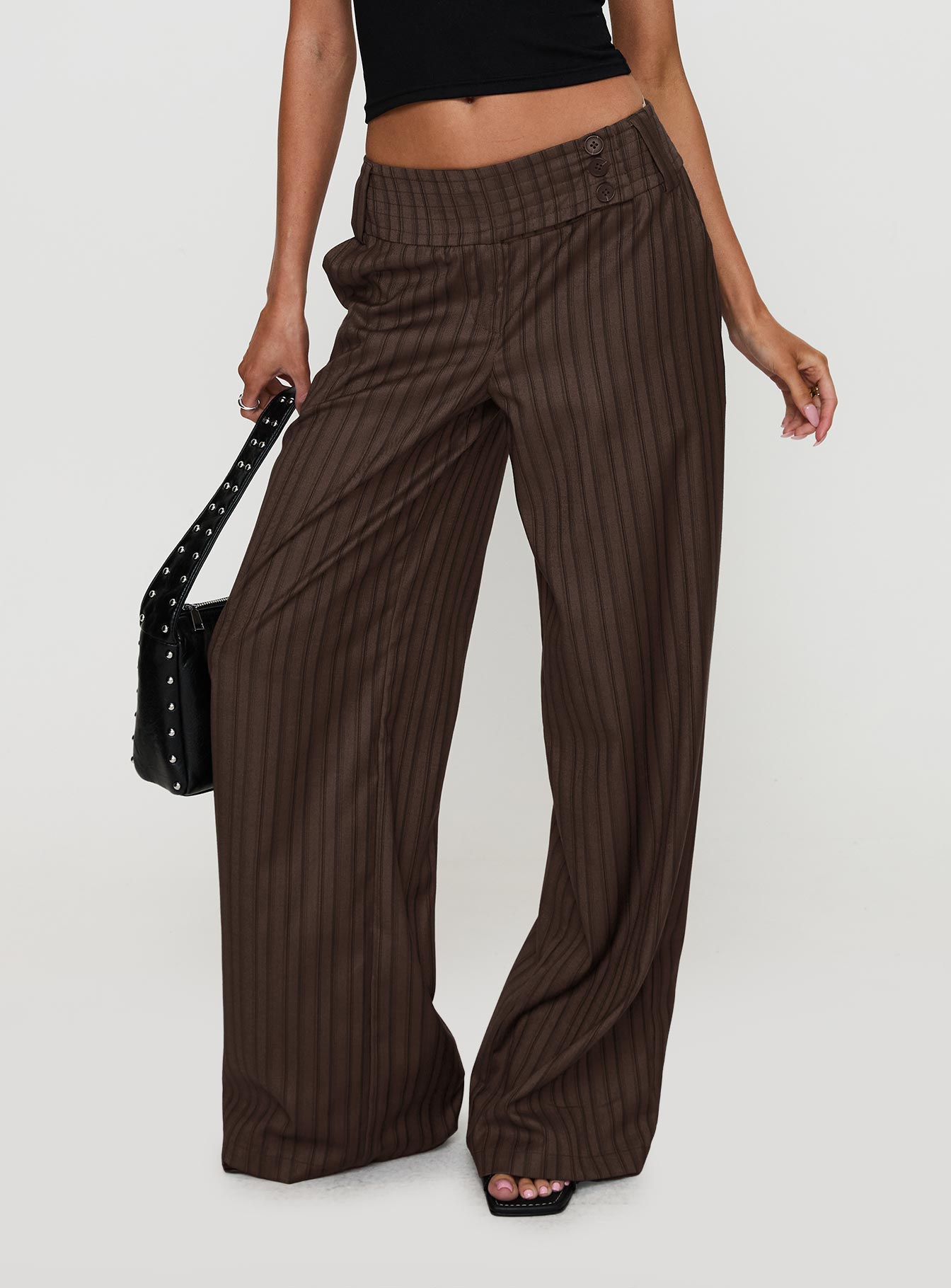 Cedars Low Rise Trousers Brown Stripe