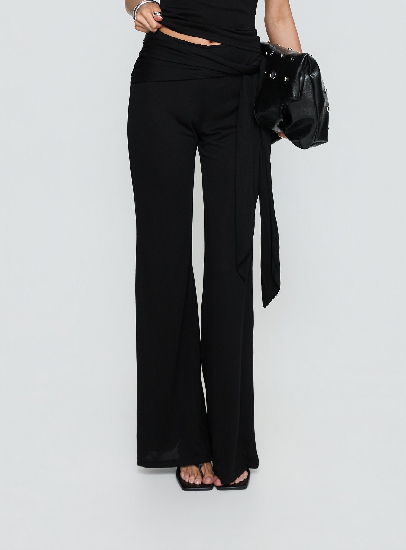 Katiana Wrap Jersey Trousers Black