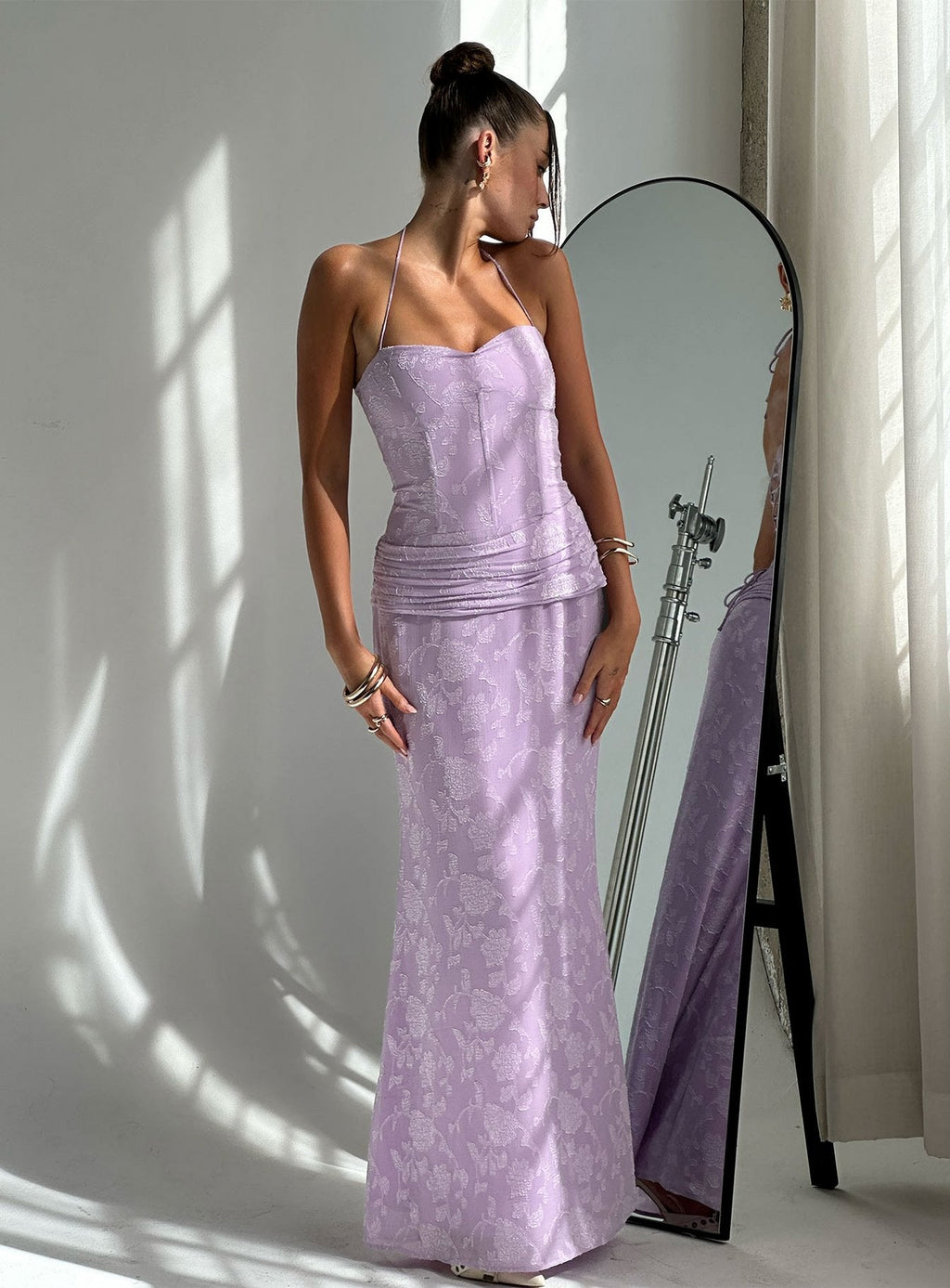 Love From Portofino Corset Maxi Dress Lilac