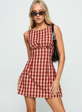 Sweet Somethings Mini Dress Red Check Tall