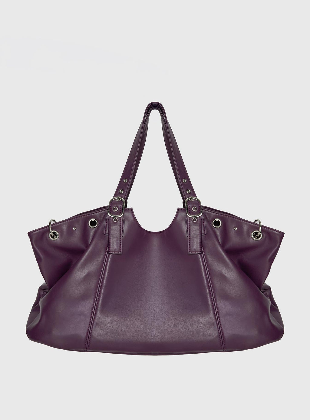 Amaria Buckle Detail Shoulder Bag Plum
