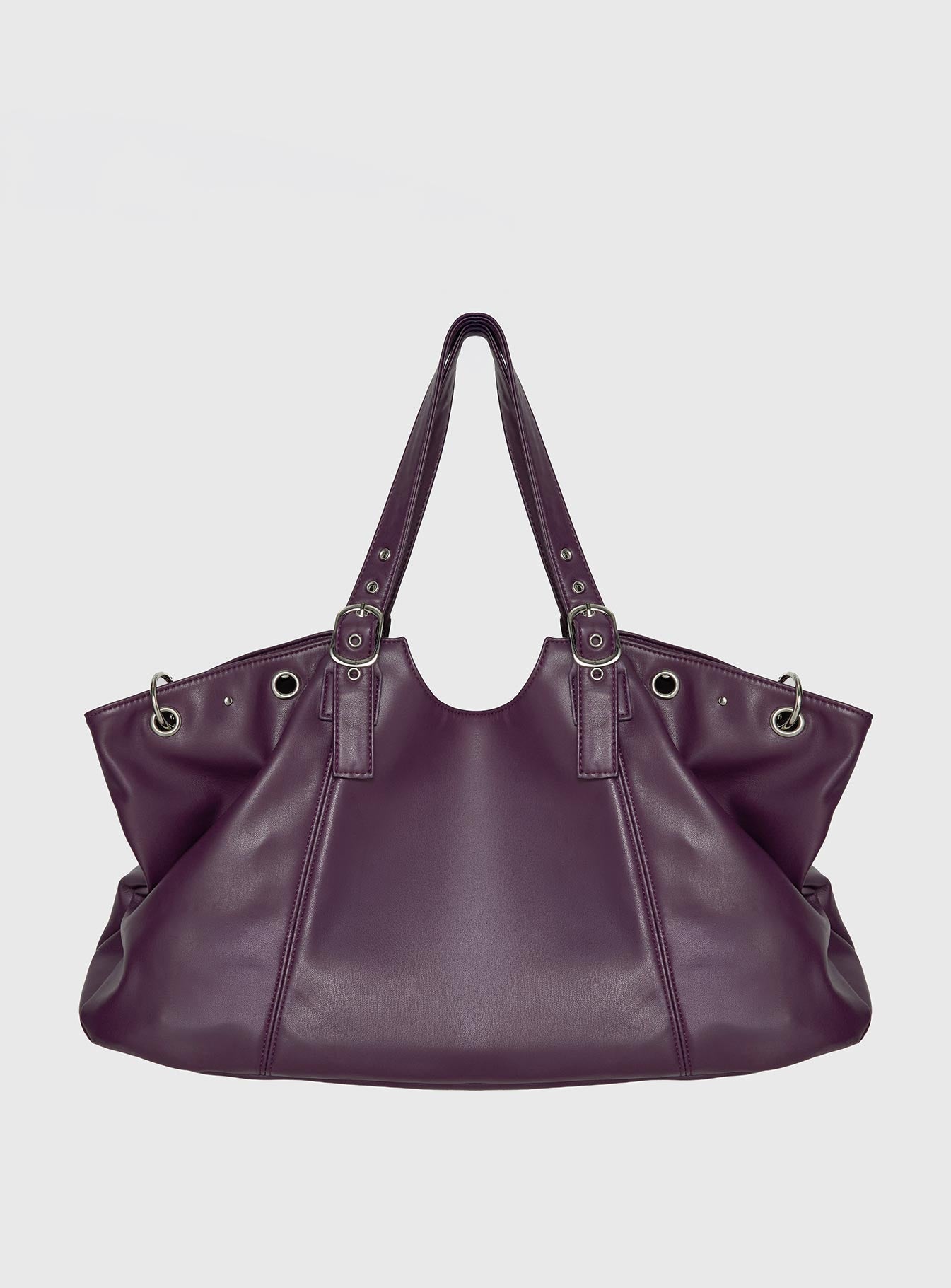 Amaria Buckle Detail Shoulder Bag Plum