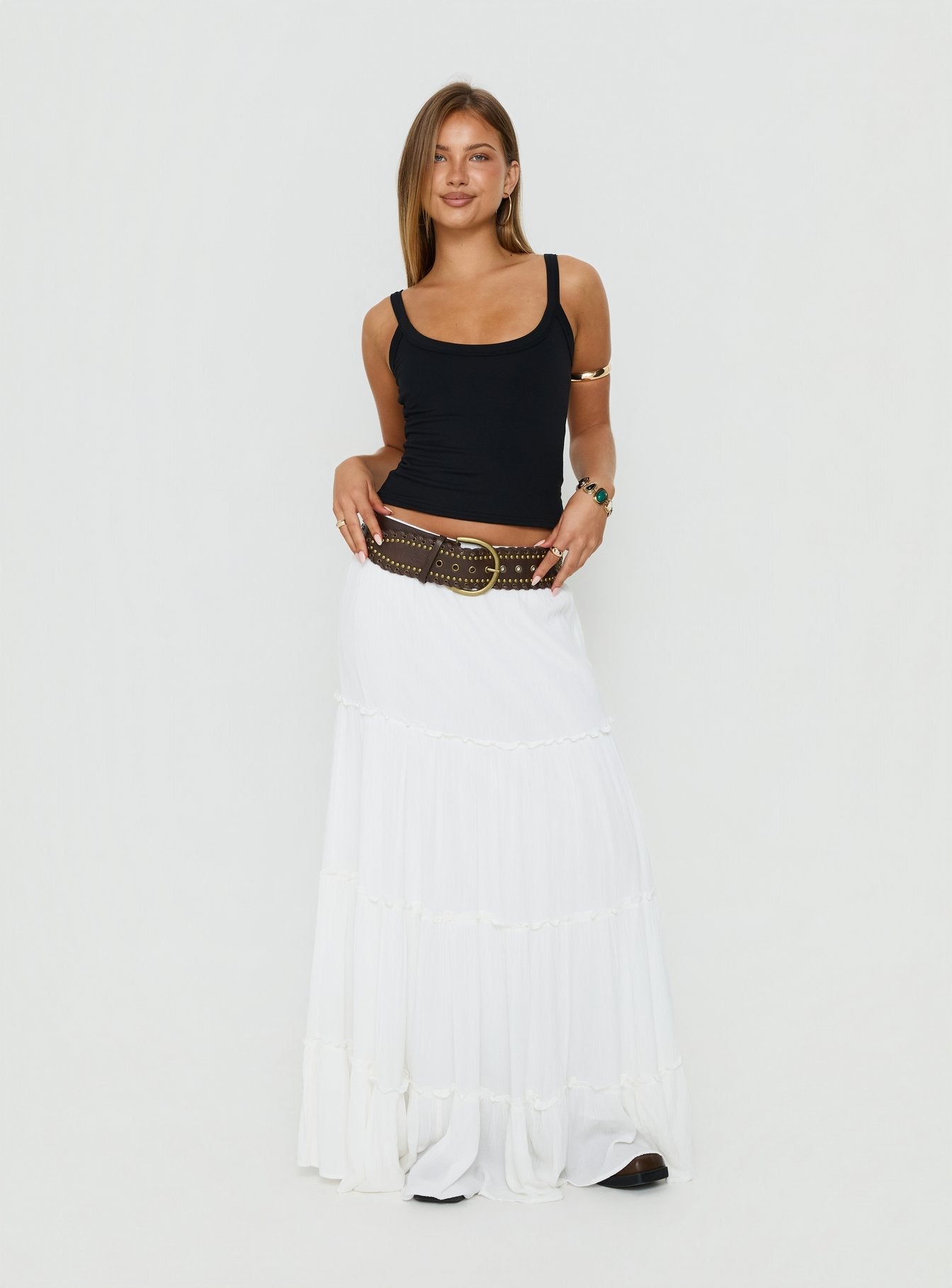 Miriah Maxi Skirt White Petite