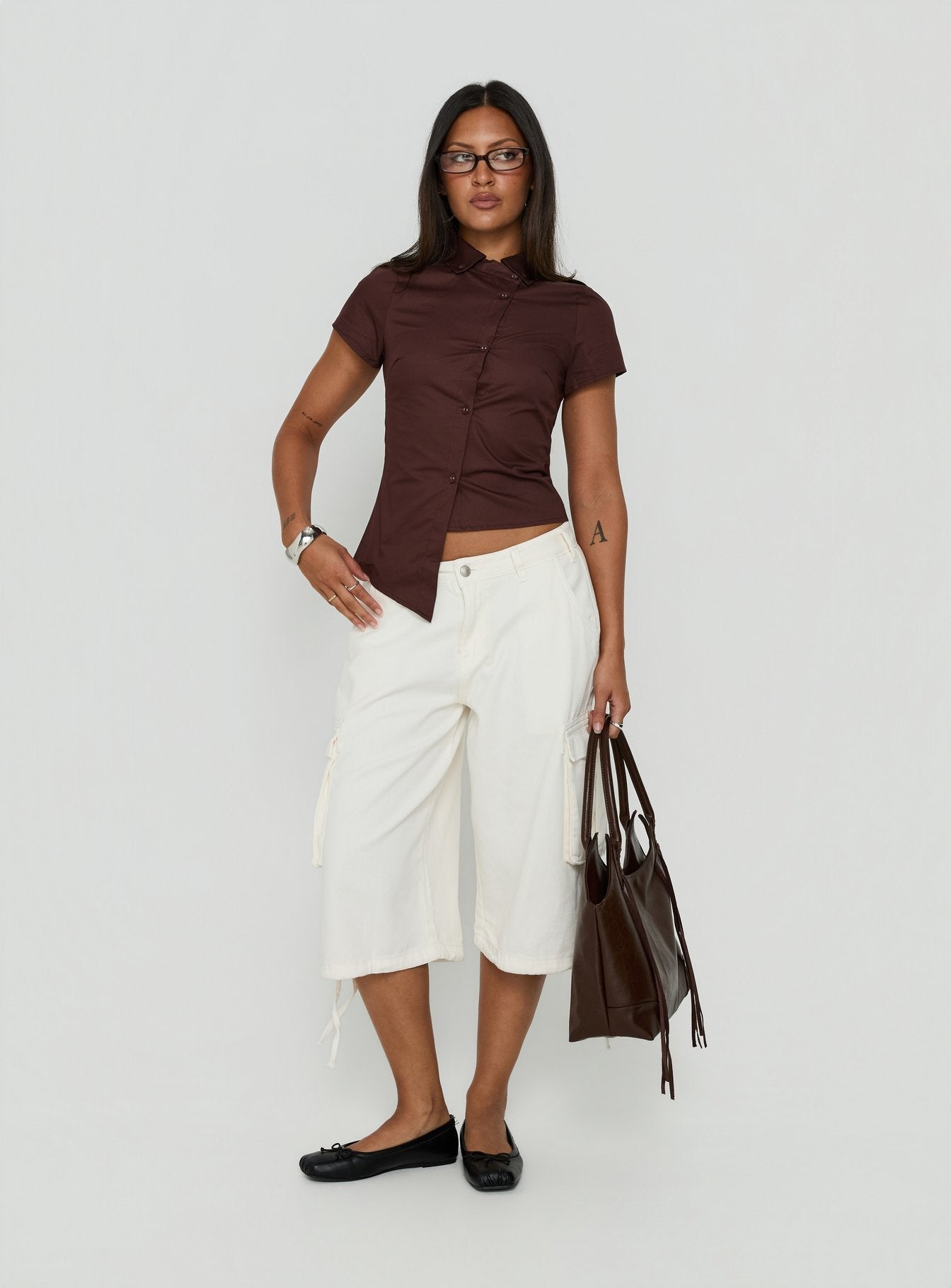 Hudsen Longline Cargo Shorts Cream