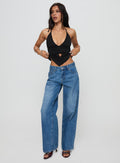 Serenitia Mid Rise Relaxed Jeans Mid Blue Wash