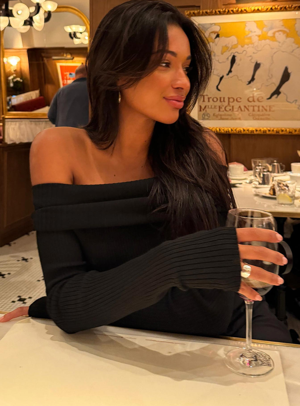 Morley Off Shoulder Jumper Black