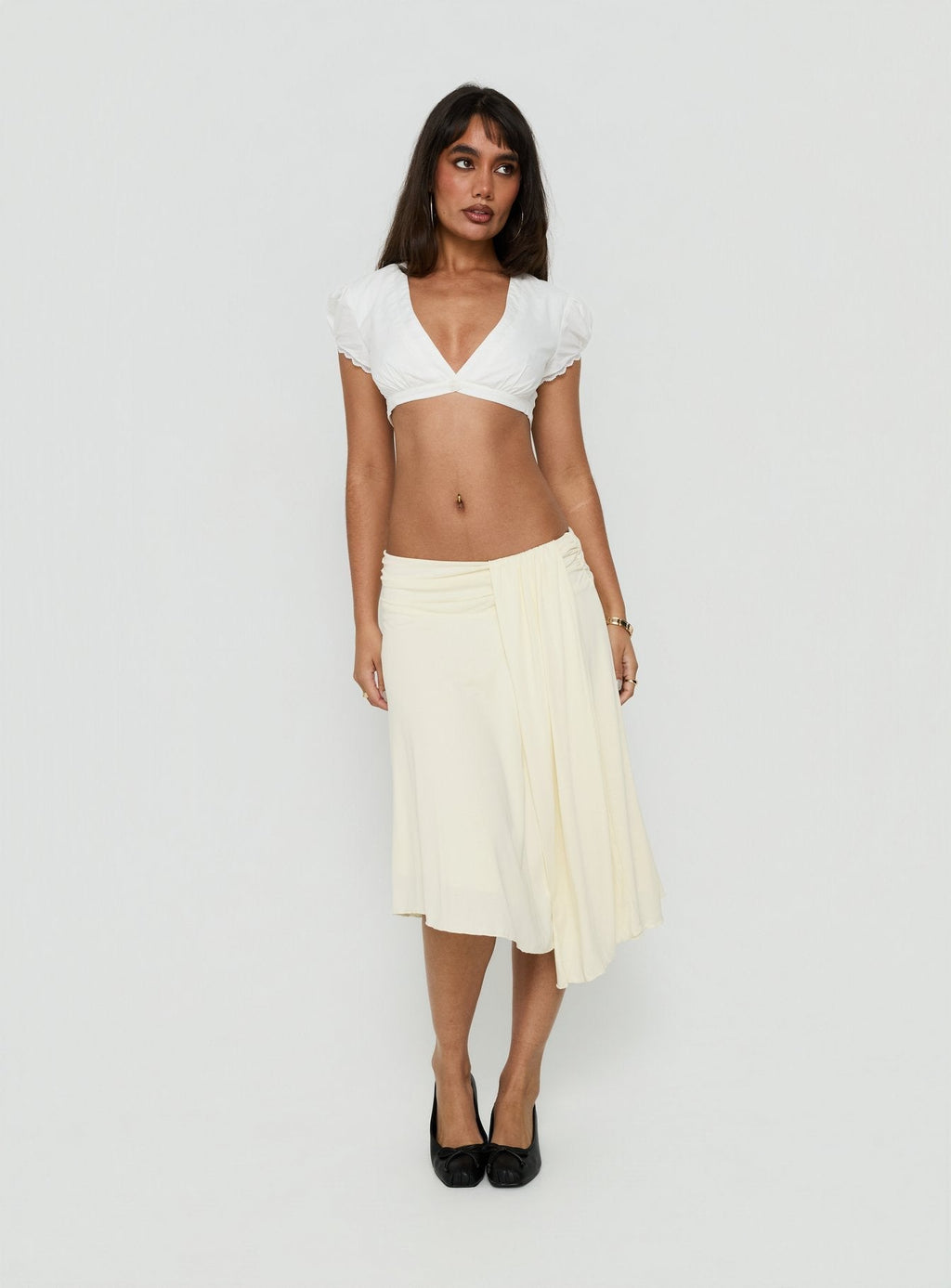 Delliah Micro Crop Top White