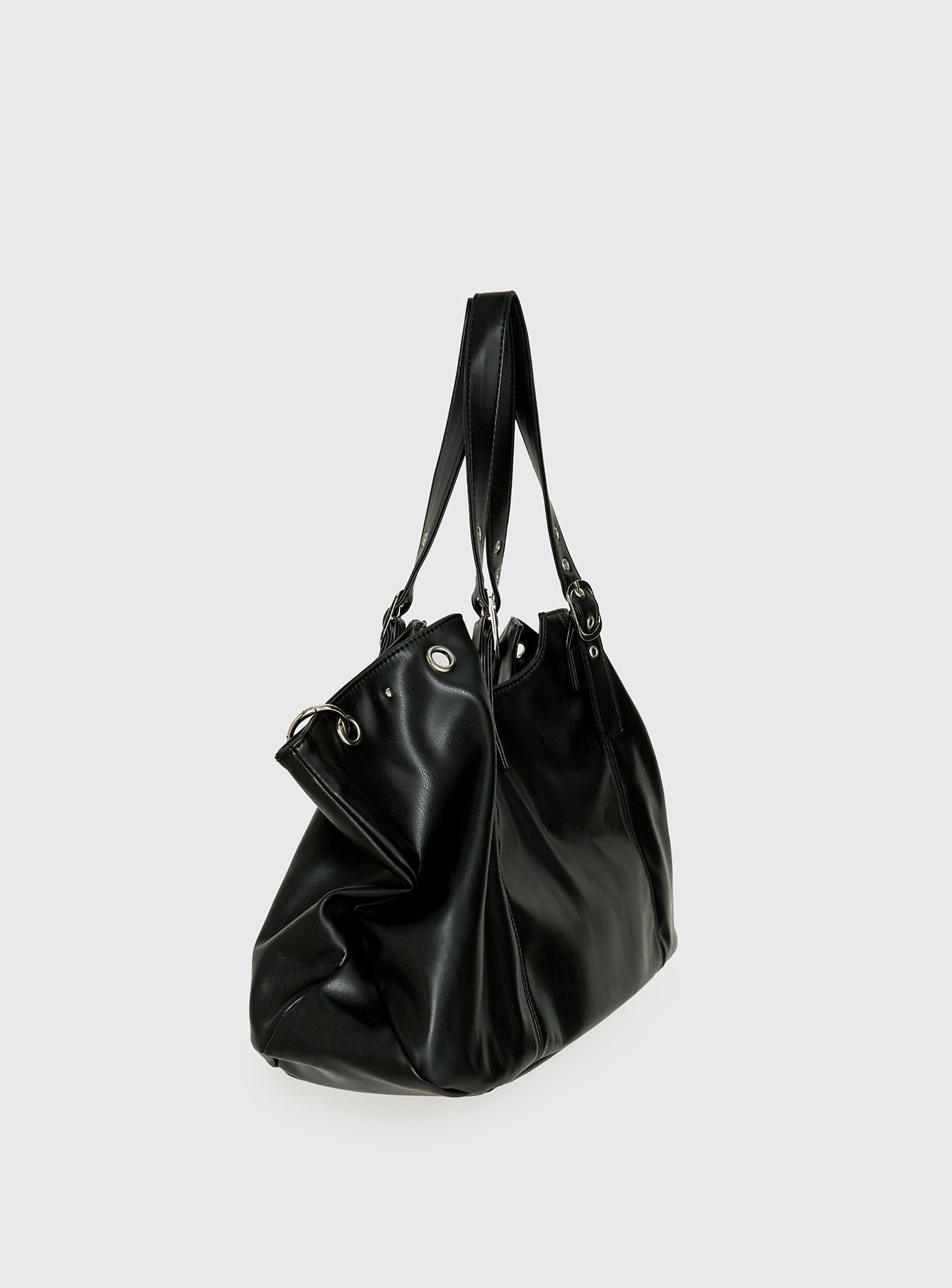 Amaria Buckle Detail Shoulder Bag Black