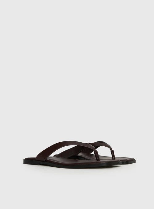 Alara Flat Thong Sandals Brown