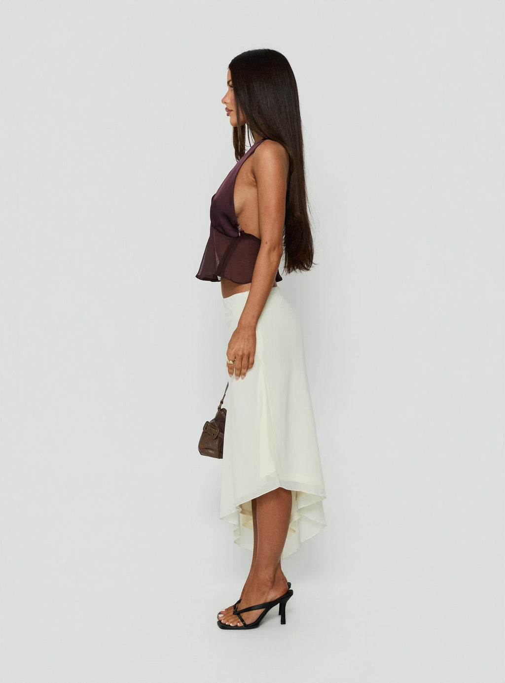 Suella Asymmetrical Midi Skirt Off White