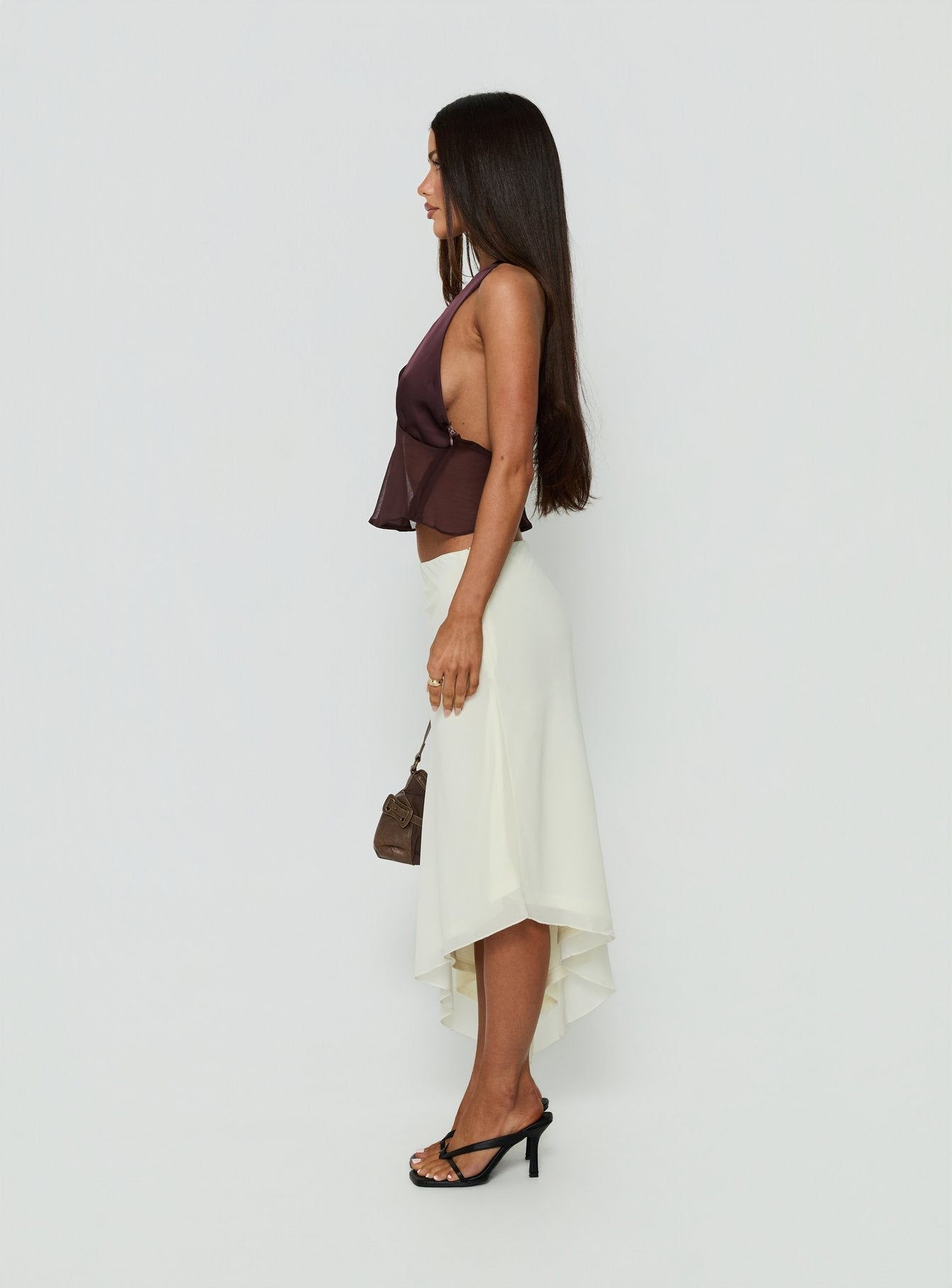 Suella Asymmetrical Midi Skirt Off White