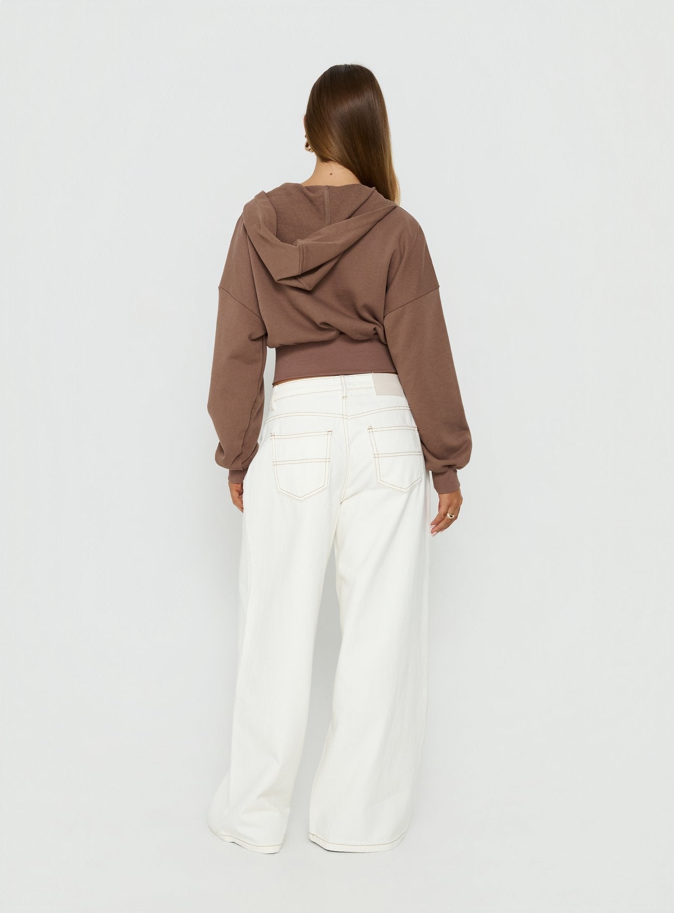 Naylor Mid Rise Wide Leg Jeans Cream