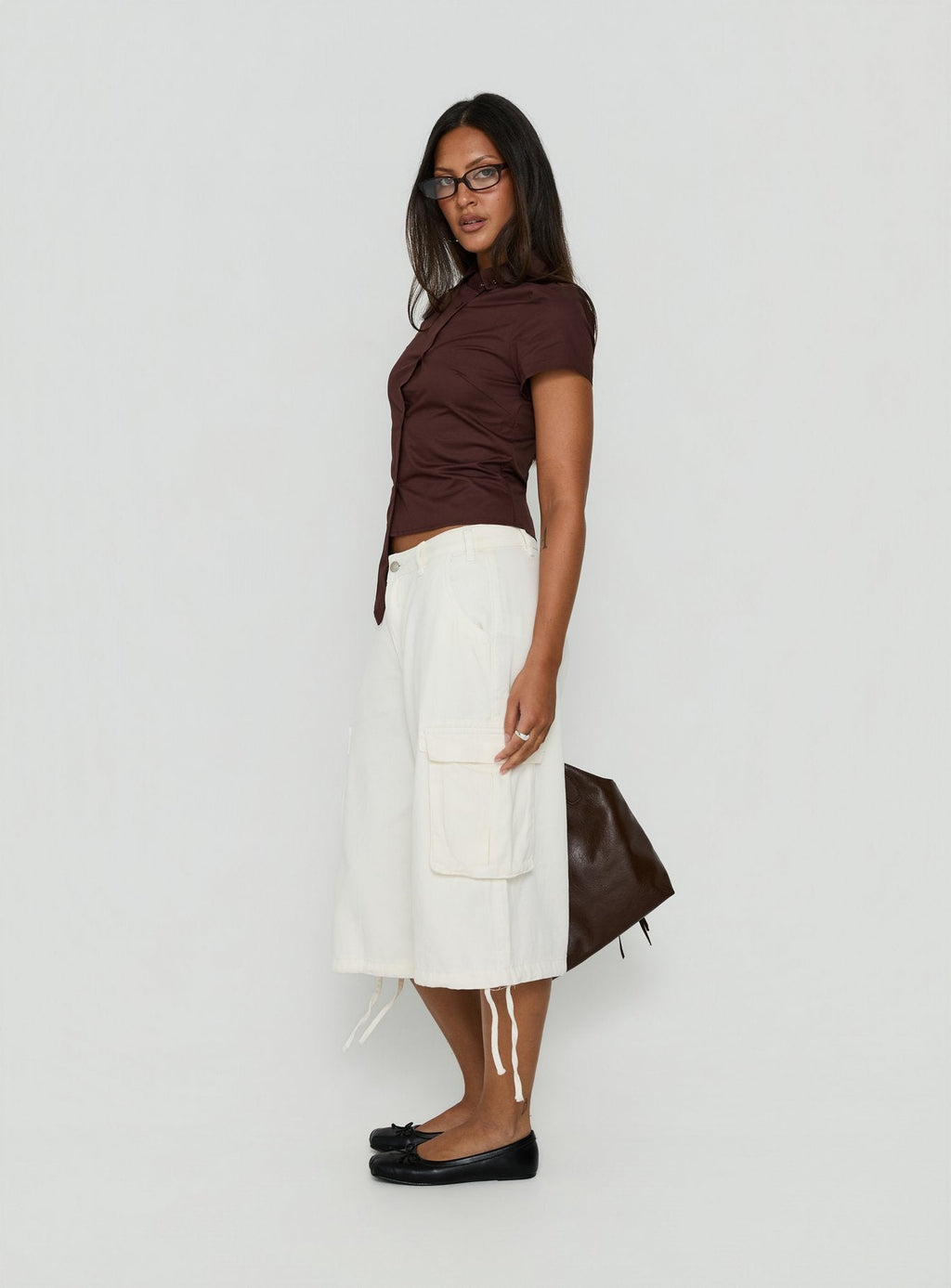 Hudsen Longline Cargo Shorts Cream
