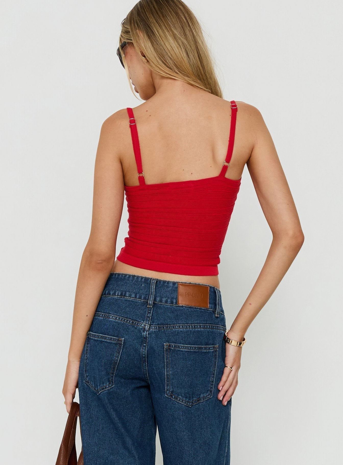 Wilah Knit Tank Top Red