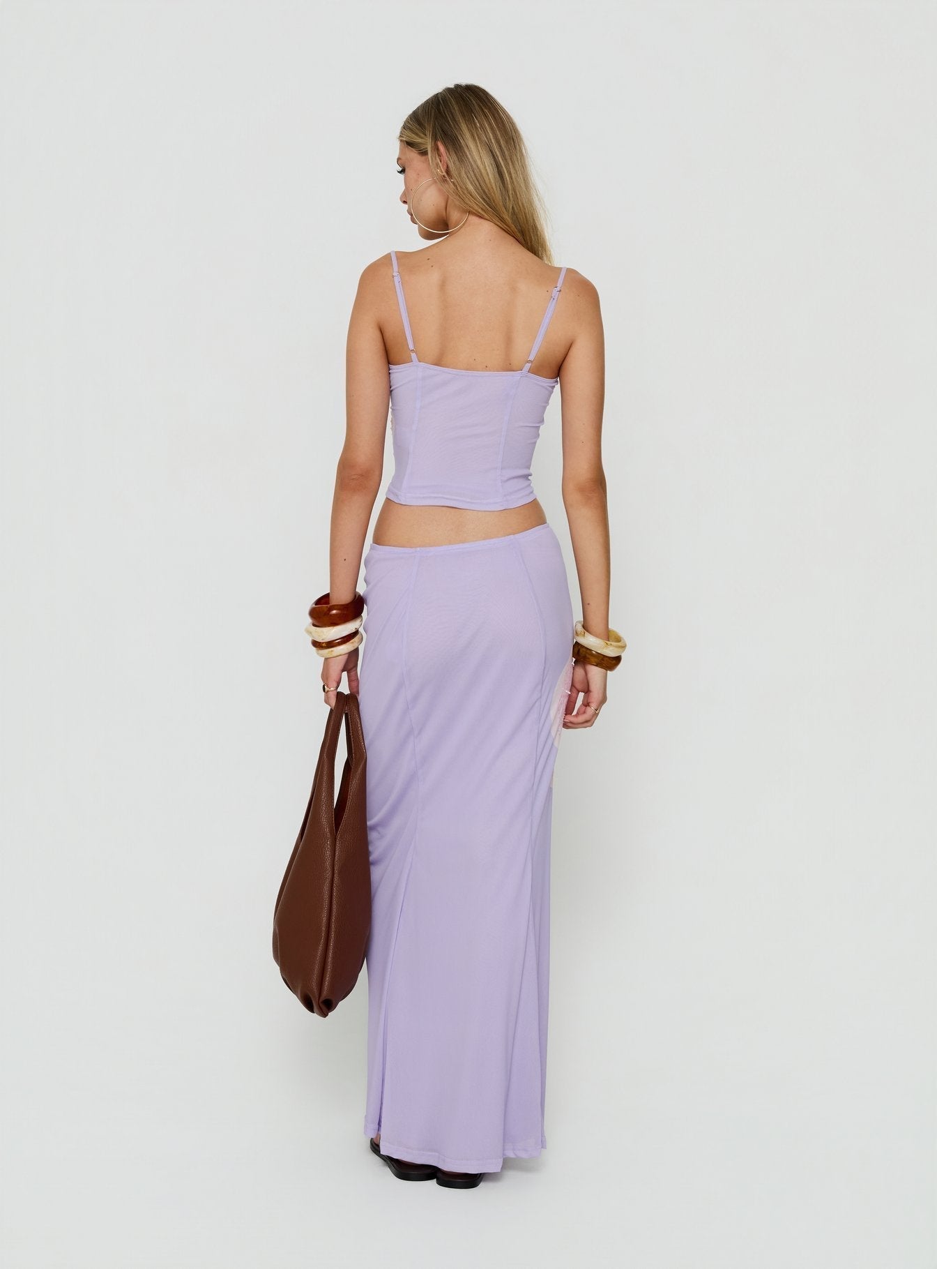 Golden Visions Maxi Skirt Purple Orchid