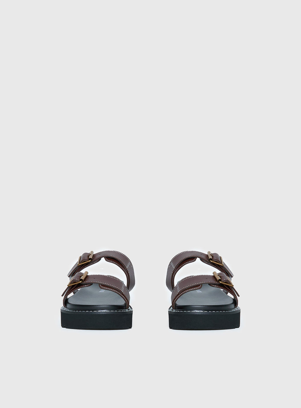 Ma Belle Sandals Contrast Stitch Chocolate