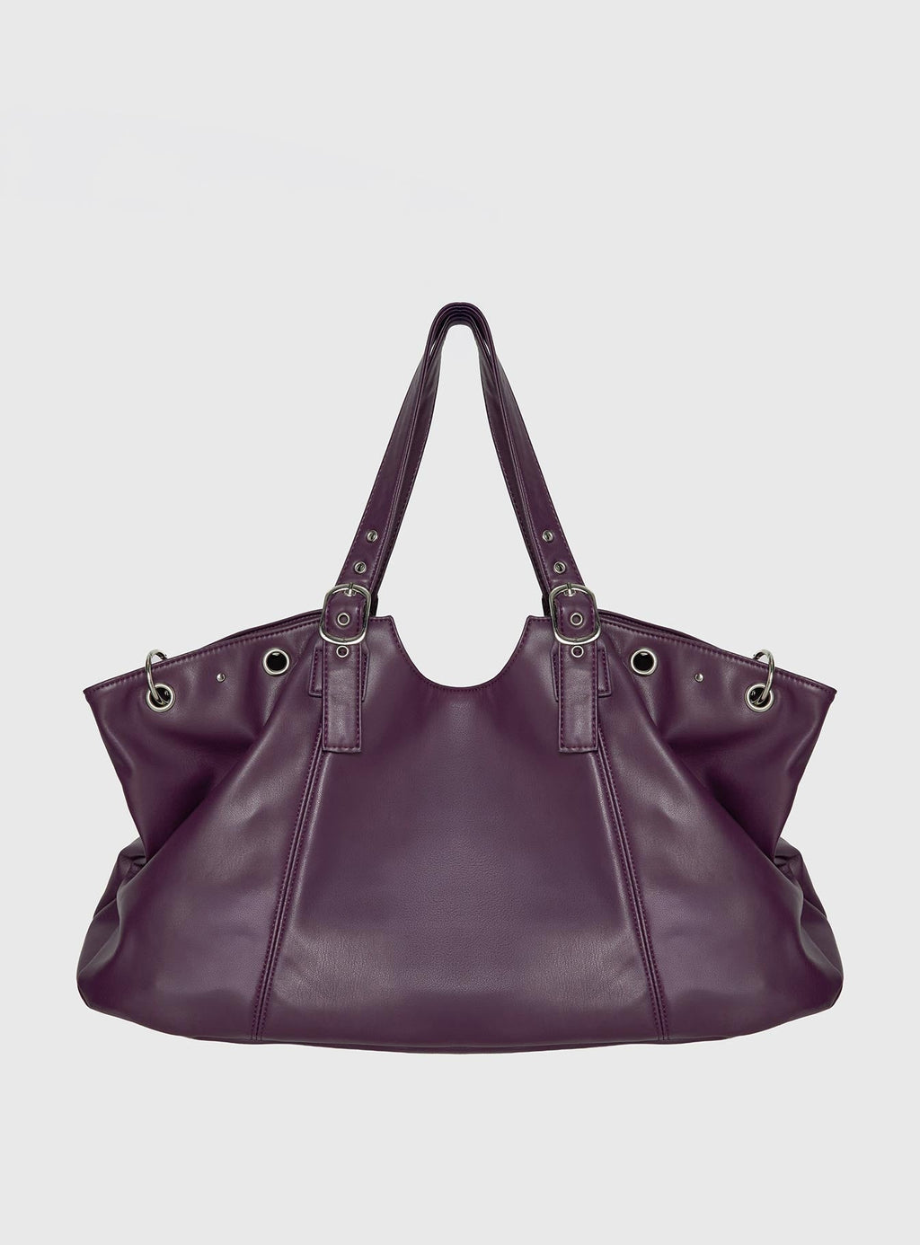 Amaria Buckle Detail Shoulder Bag Plum