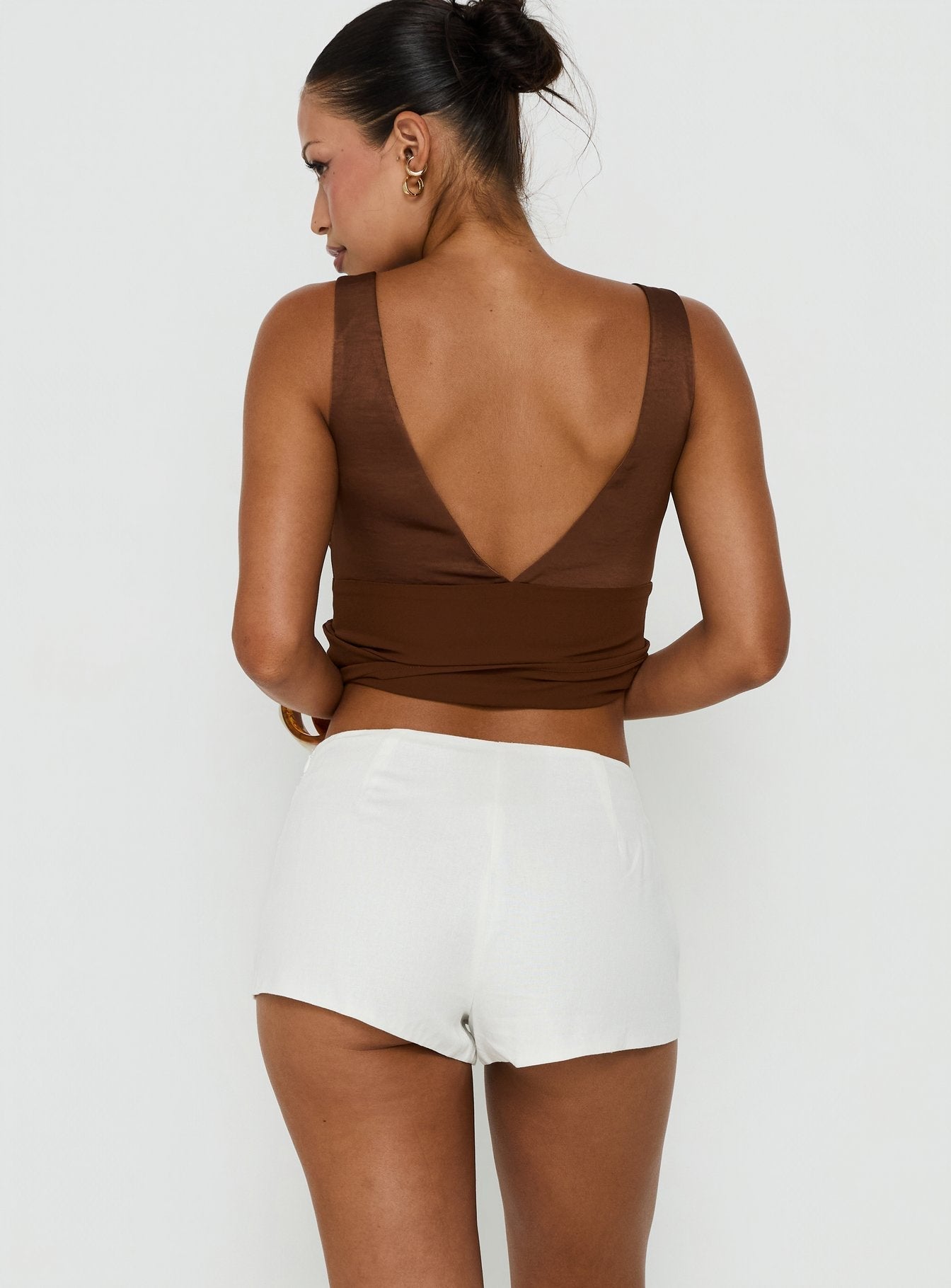Florana Belted Mini Shorts White