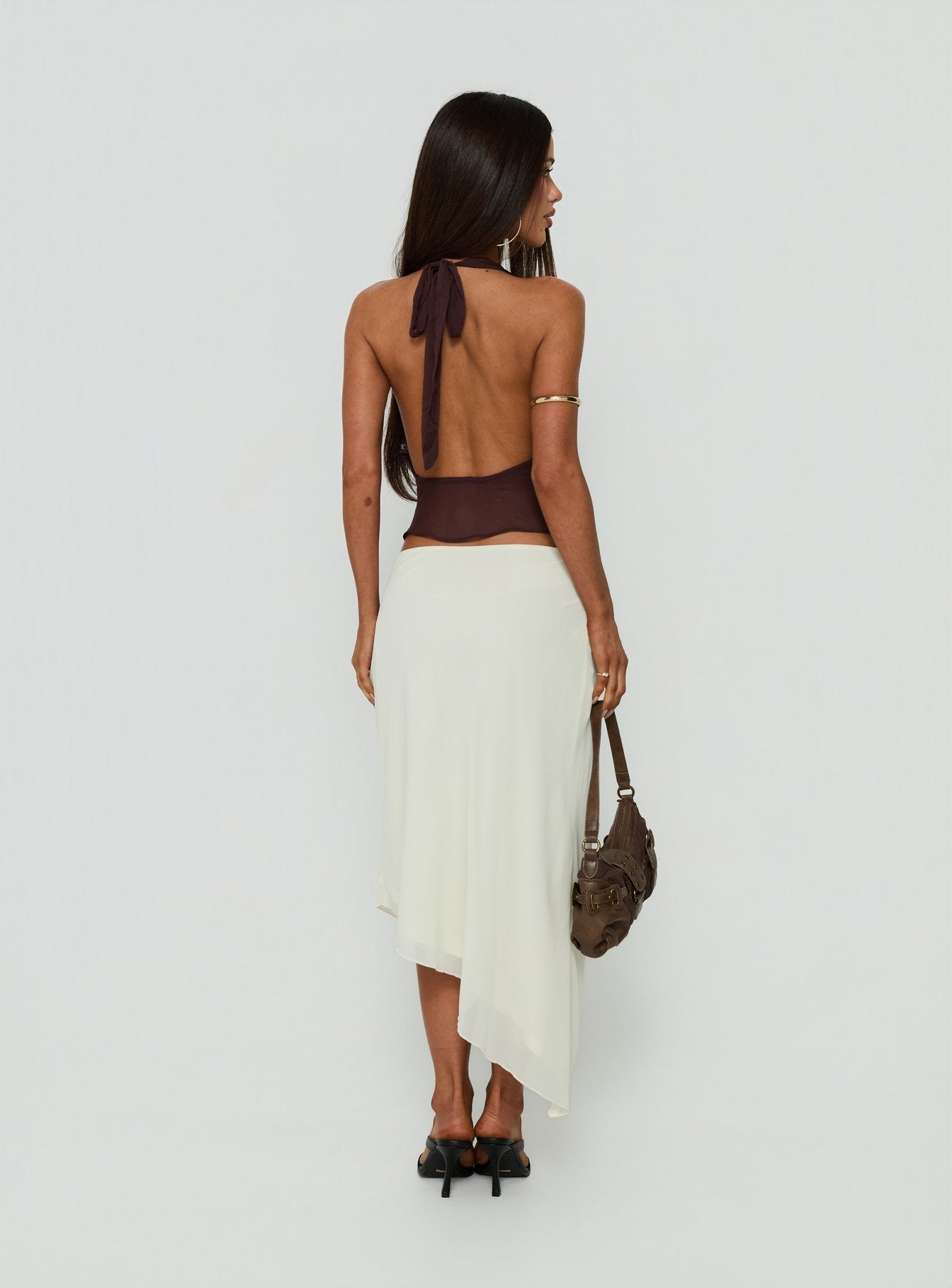 Suella Asymmetrical Midi Skirt Off White