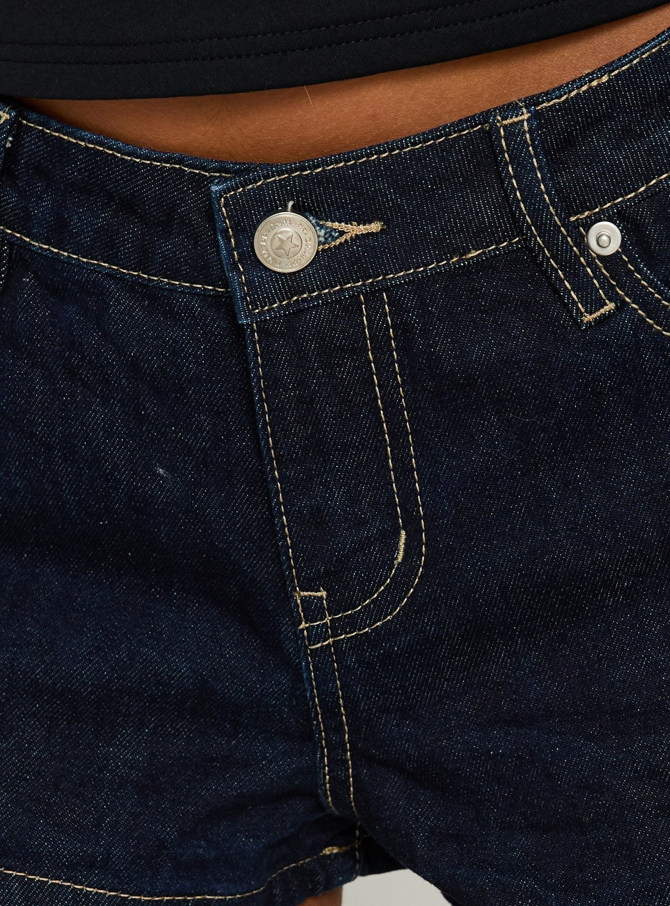 Dreamful Low Rise Mini Denim Short Raw Denim