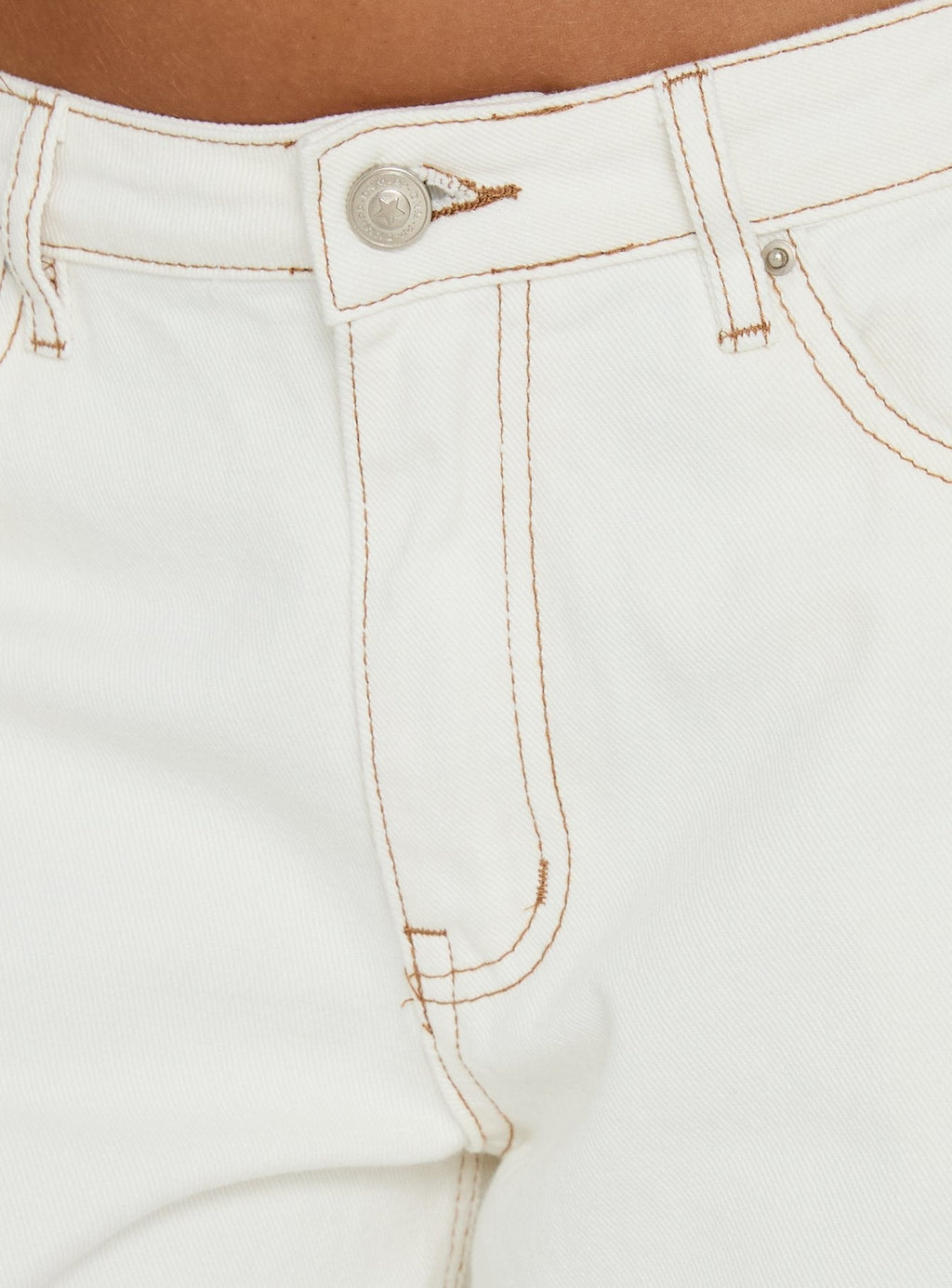 Naylor Mid Rise Wide Leg Jeans Cream Petite