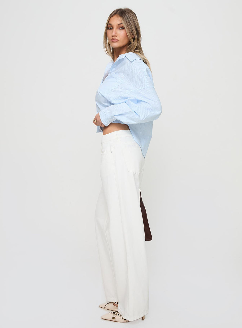 Ellanor Low Rise Straight Leg Jeans White
